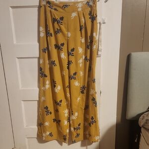 Xhilaration Mustard Floral Maxi Skirt